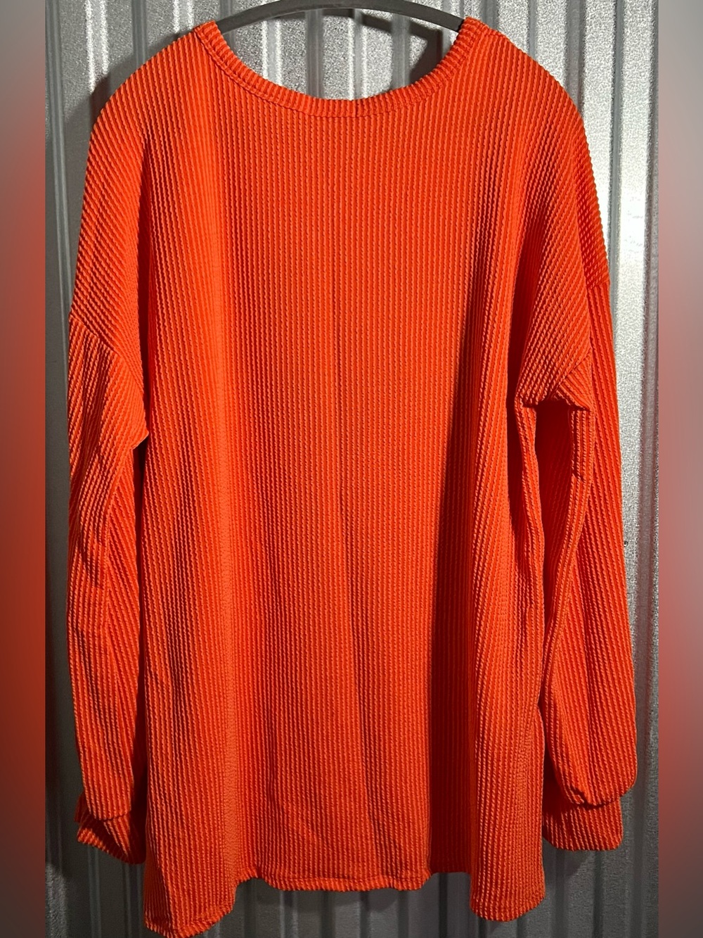 HEIMISH USA Orange Ribbed Knit Halloween Top with Black Pumpkin Detail 3X NWOT - Picture 3 of 4
